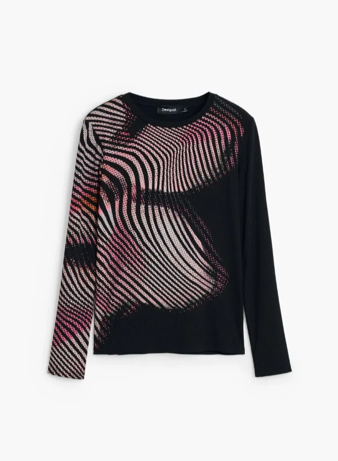 Desigual Multicolour Ruched T-shirt Designed By Mr. Christian Lacroix for Women | Best Price UAE